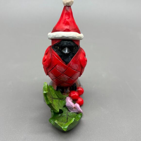 Jim Shore Heartwood Creek Christmas Cardinal Bird Figurine 4053826 Santa Hat 3" - Picture 4 of 10